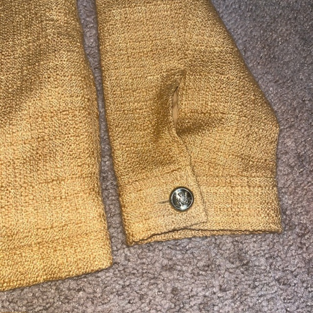 J. Jill Textured Tweed Button-Front Jacket Gold Honey Large Petite LP - Picture 8 of 12